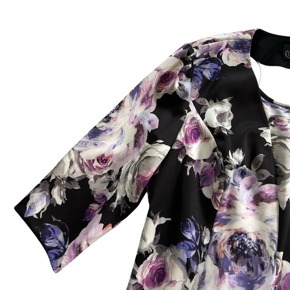 Alex Evenings Plus Size 3/4 Sleeve Purple Black Floral Tank & Jacket Set Size XL - Picture 4 of 14